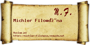 Michler Filoména névjegykártya